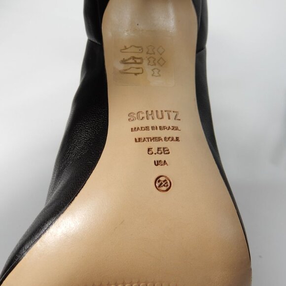 SCHUTZ Tennie Lace Up High Heel Pointed Toe Boots Bootie Size 5.5 Black NEW $188 - Picture 15 of 16
